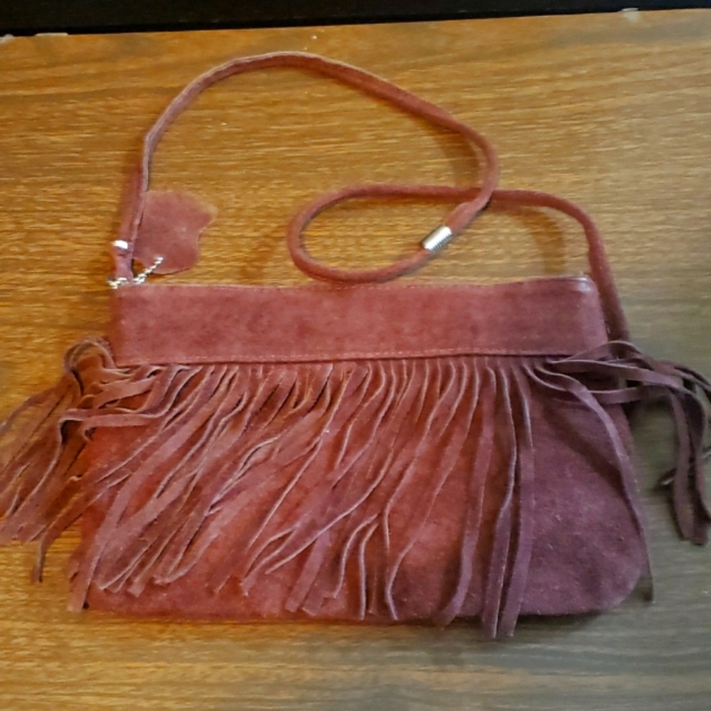 Suede Fringe Crossbody